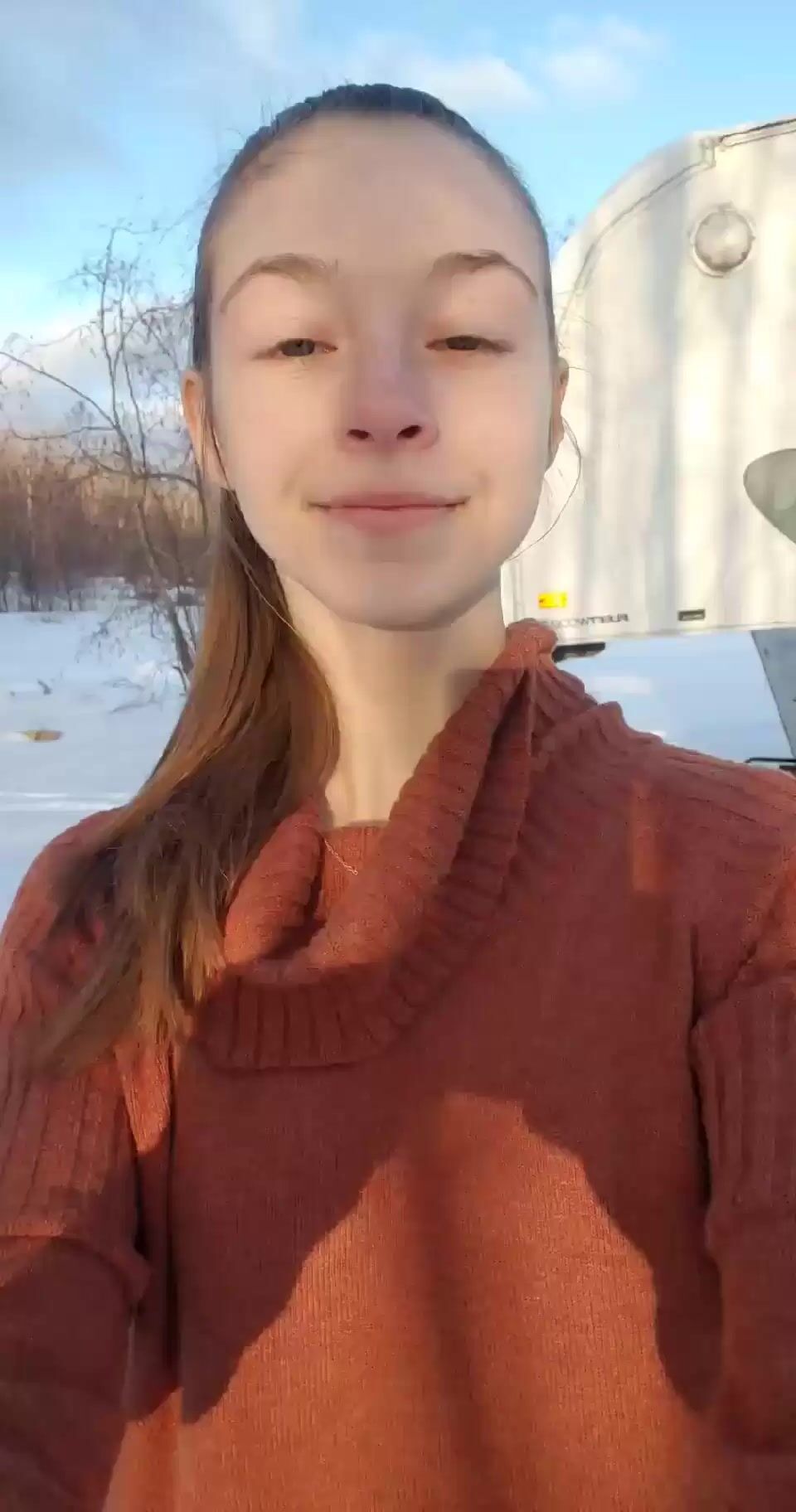 Flipminearsemom Haze Lynn Public Nude Flash in the Snow Boobs2