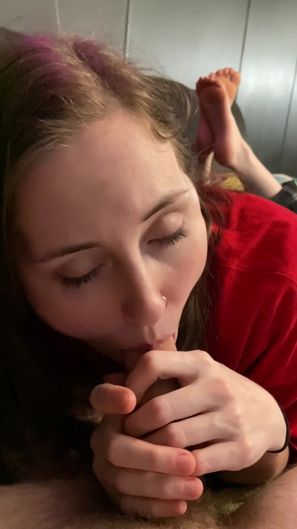 Amateur girl giving blowjob