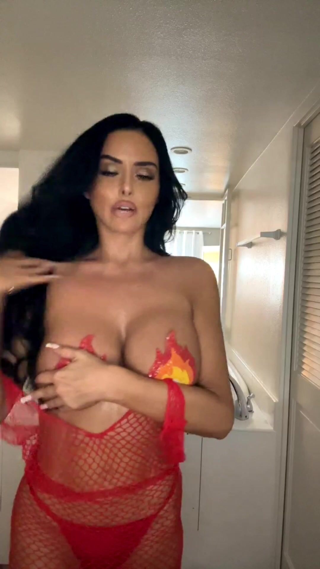 Abigail Ratchford live stream see-thru fishnet