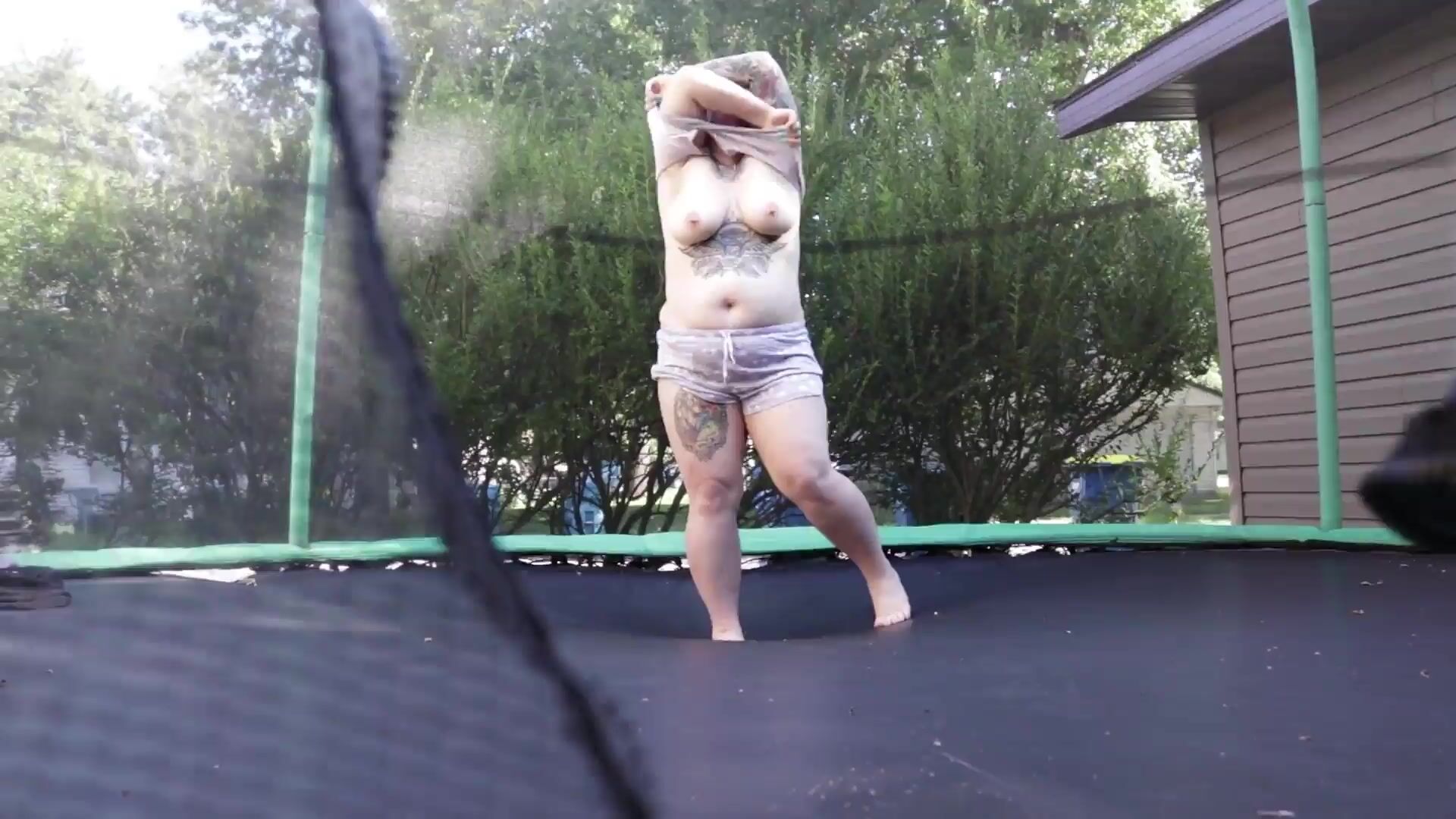 1920px x 1080px - Buttercup fat girl jumps and strips on trampoline xxx video