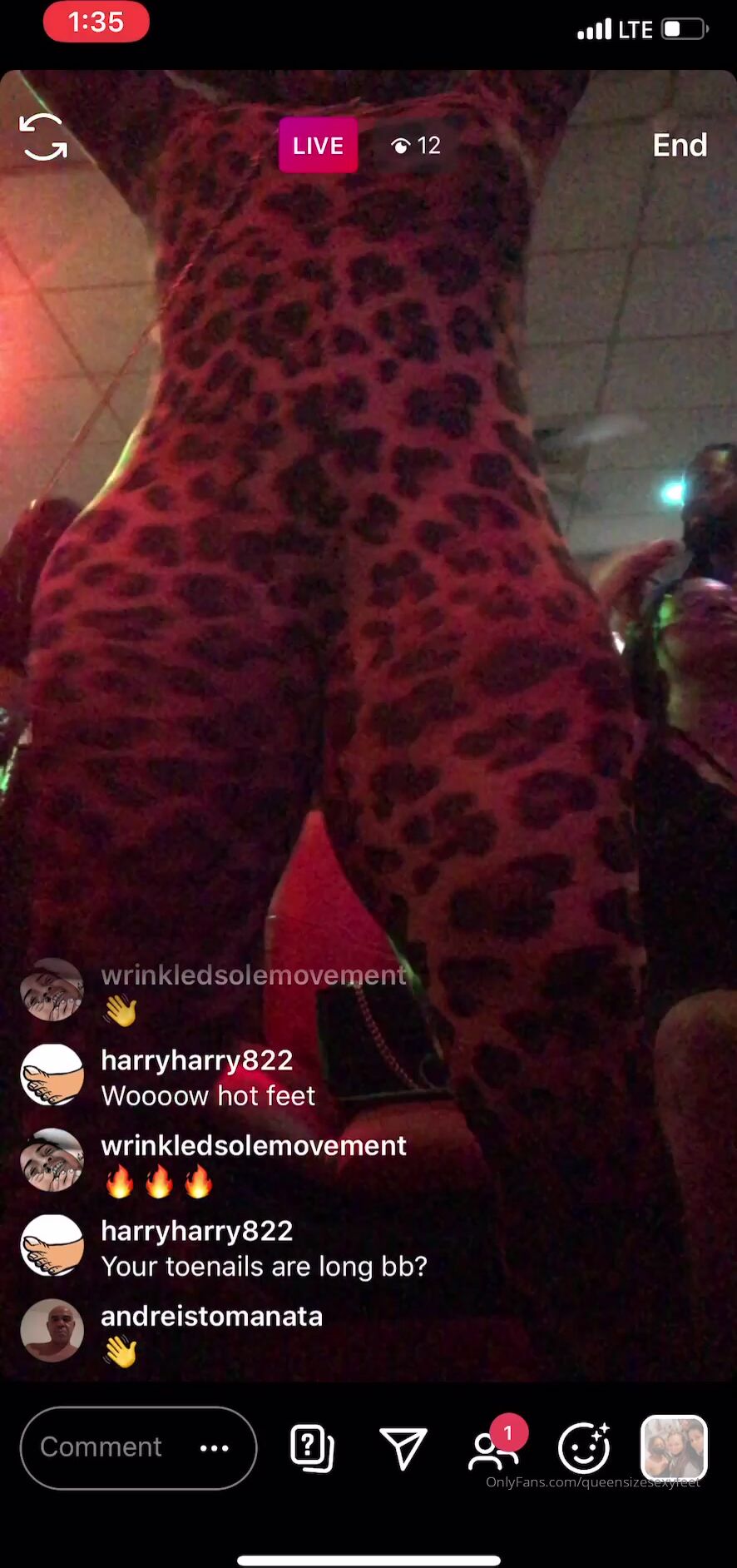 Queensizesexyfeet ig live baton rouge night club that was a fun night lol we were lit